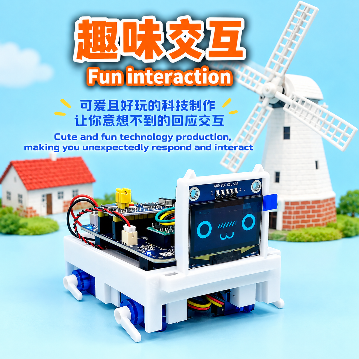Mambo DIY Smart Robot Dog Kit, Voice Command Quadruped Mechanical Puppy, Desktop Electronic Pet, Creative Gift for Kids & Friends