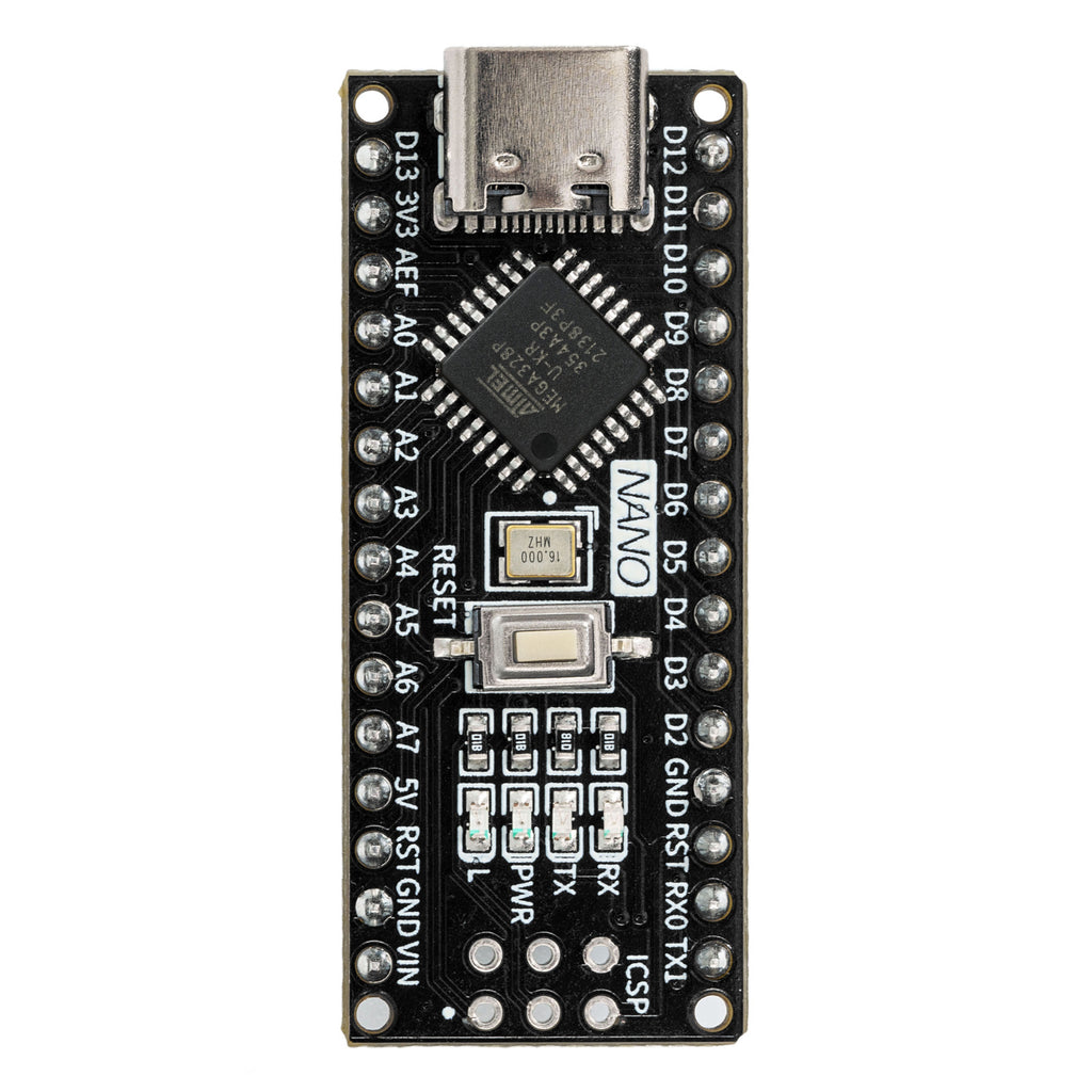 Nano V3.0 Type‑C Board ATMEGA328P‑AU 16MHz,CH340C Chip With Bootloader,Compatible With Arduino IDE