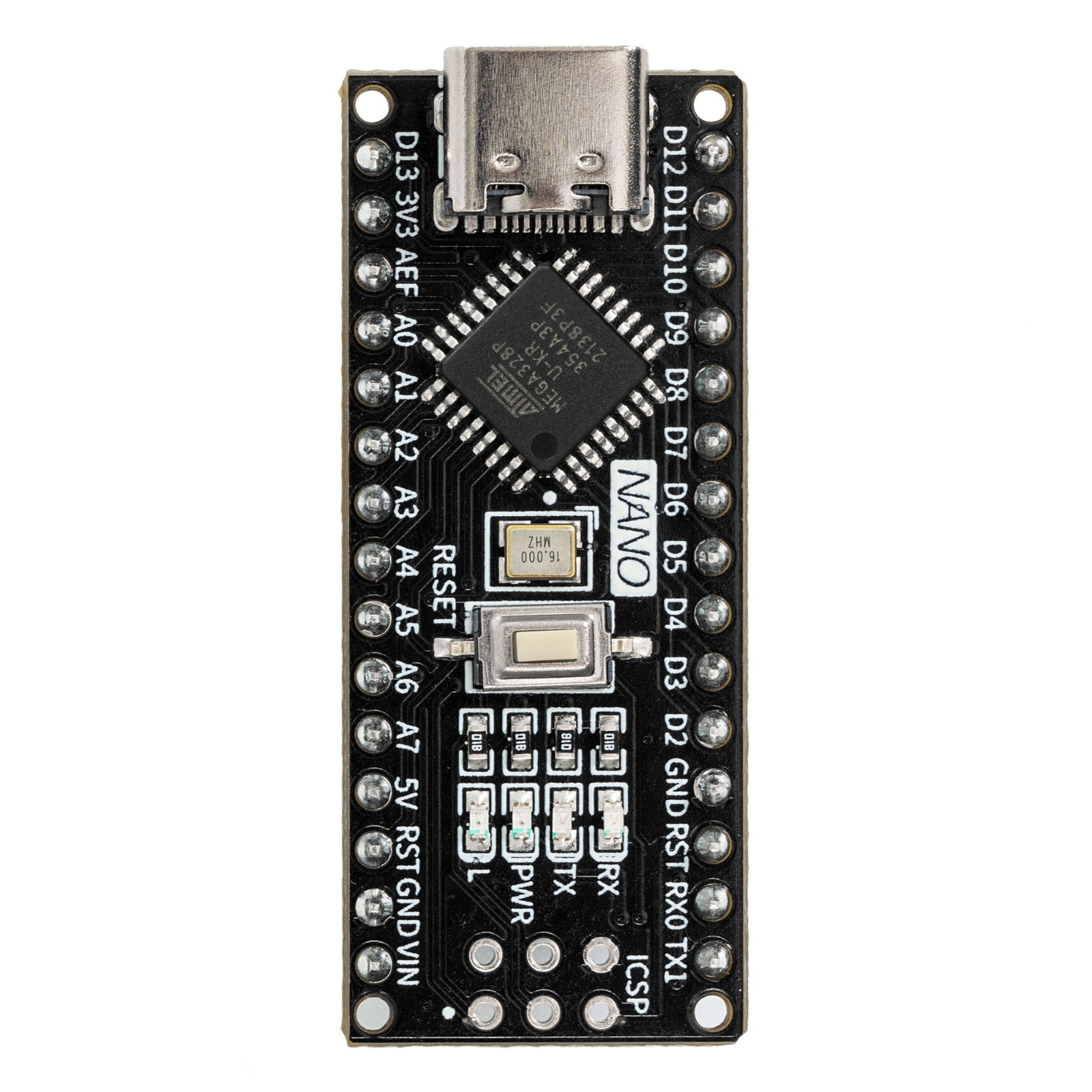 Nano V3.0 Type‑C Board ATMEGA328P‑AU 16MHz,CH340C Chip With Bootloader,Compatible With Arduino IDE